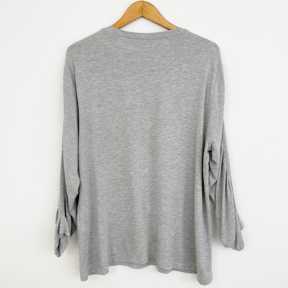 Jane & Delancey Boho Lagenlook Gray Rouged Sleeves Pullover Sweater Size X-Large - Picture 9 of 15